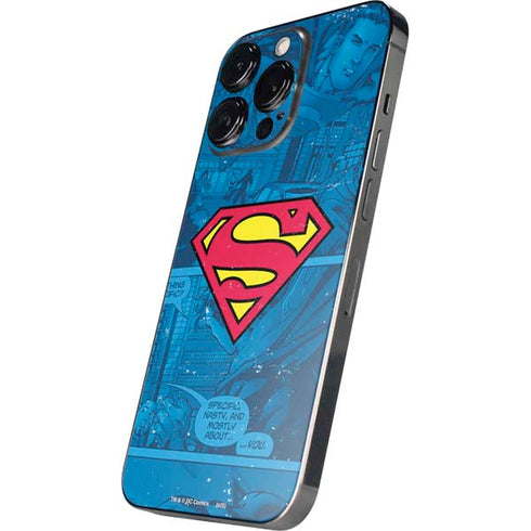 DC Comics Superman Logo Background Pattern iPhone 16 Pro Skin