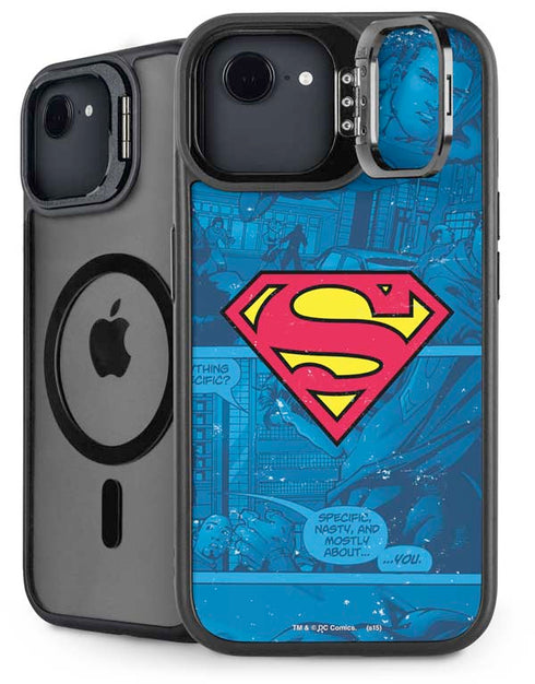 DC Comics Superman Logo Background Pattern iPhone 16e Kickstand Case