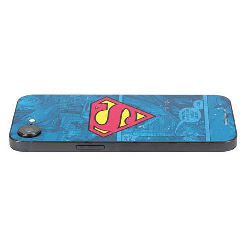 DC Comics Superman Logo Background Pattern iPhone 16e Skin