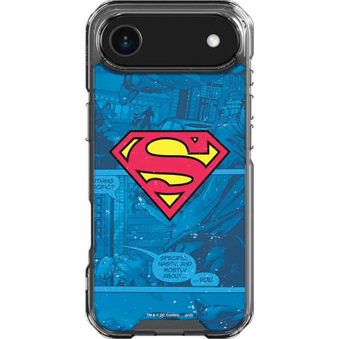 DC Comics Superman Logo Background Pattern iPhone 17 Air Clear Case