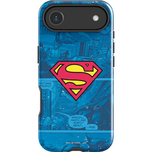 DC Comics Superman Logo Background Pattern iPhone 17 Air Impact Case