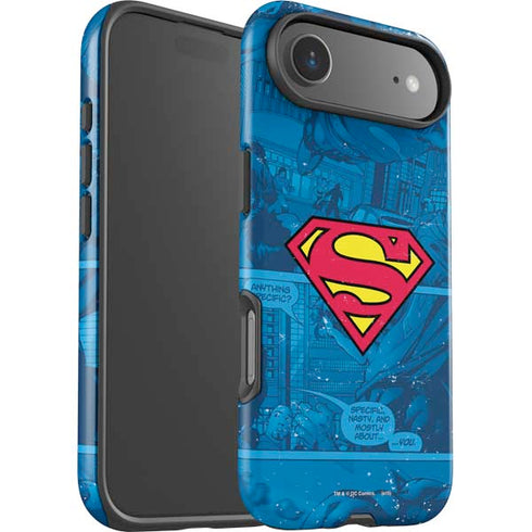 DC Comics Superman Logo Background Pattern iPhone 17 Air Impact Case
