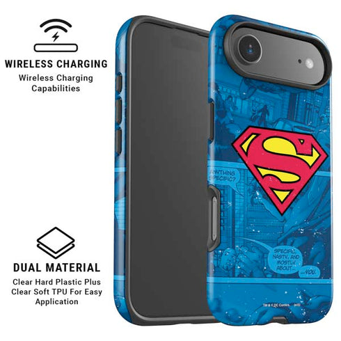 DC Comics Superman Logo Background Pattern iPhone 17 Air Magsafe Impact Case