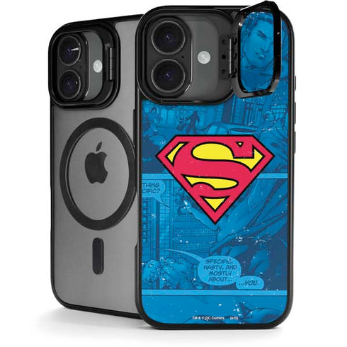 DC Comics Superman Logo Background Pattern iPhone 17 Kickstand Case