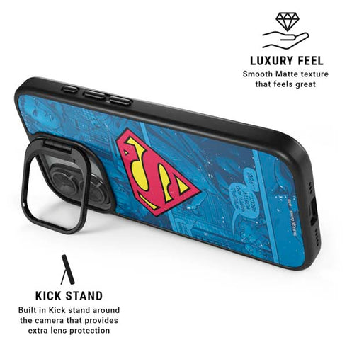 DC Comics Superman Logo Background Pattern iPhone 17 Kickstand Case