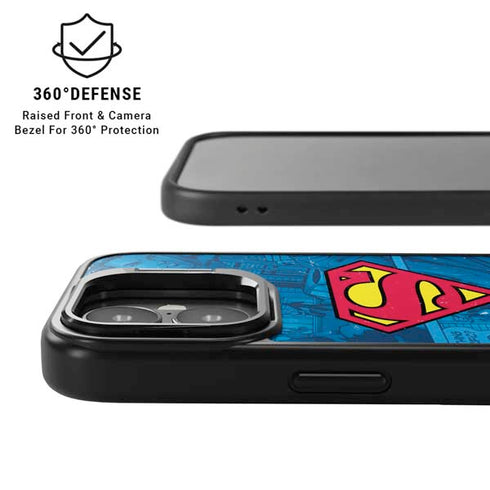 DC Comics Superman Logo Background Pattern iPhone 17 Kickstand Case