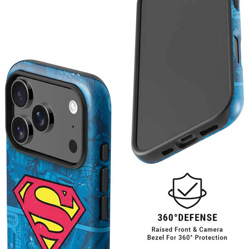 DC Comics Superman Logo Background Pattern iPhone 17 Pro Magsafe Impact Case