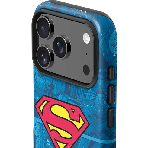 DC Comics Superman Logo Background Pattern iPhone 17 Pro Max Impact Case
