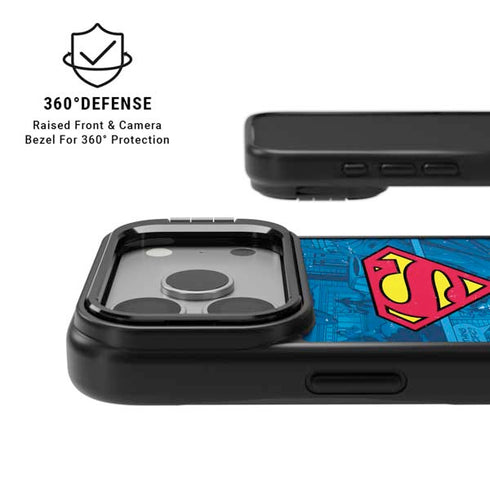 DC Comics Superman Logo Background Pattern iPhone 17 Pro Max Kickstand Case