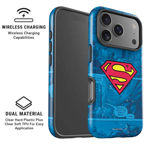 DC Comics Superman Logo Background Pattern iPhone 17 Pro Max Magsafe Impact Case