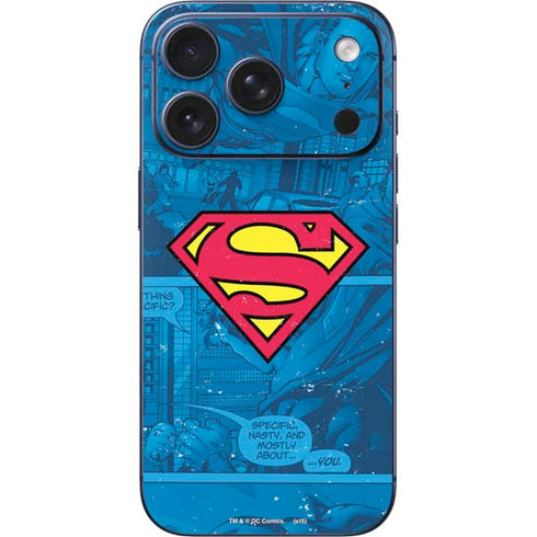 DC Comics Superman Logo Background Pattern iPhone 17 Pro Skin