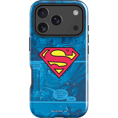 DC Comics Superman Logo Background Pattern iPhone 18 Pro Impact Case