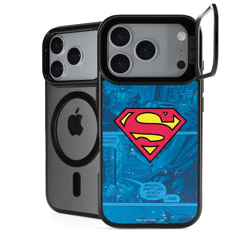 DC Comics Superman Logo Background Pattern iPhone 18 Pro Kickstand Case