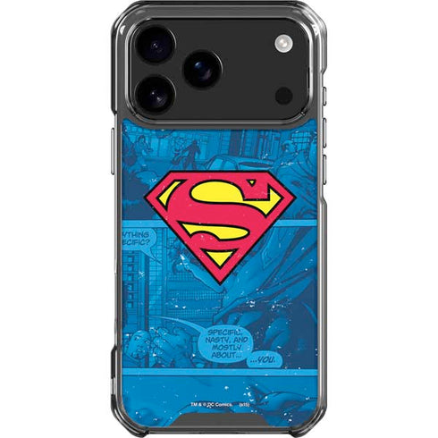 DC Comics Superman Logo Background Pattern iPhone 18 Pro Max Clear Case