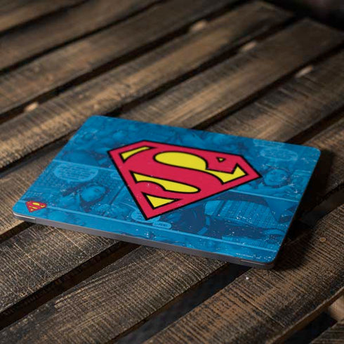 DC Comics Superman Logo Background Pattern Apple MacBook Air Skin
