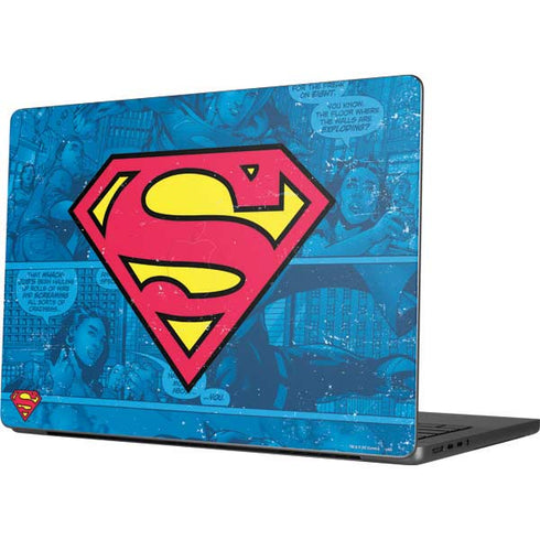 DC Comics Superman Logo Background Pattern Apple MacBook Pro 14-inch Skin