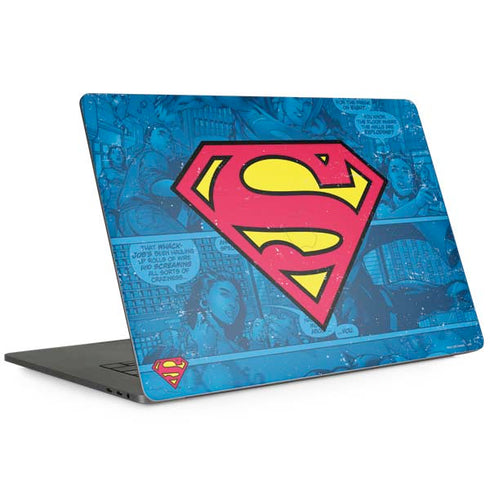 DC Comics Superman Logo Background Pattern MacBook Skins