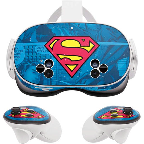 DC Comics Superman Logo Background Pattern Meta Quest 3S Skin