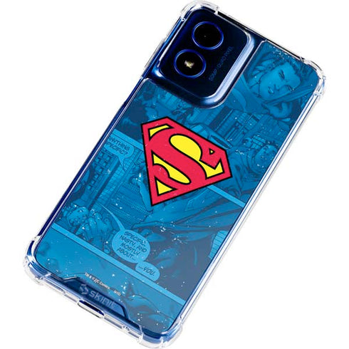 DC Comics Superman Logo Background Pattern Moto G Play 4G (2024) Clear Case