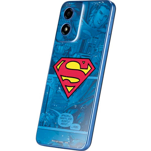 DC Comics Superman Logo Background Pattern Moto G Play 4G (2024) Skin