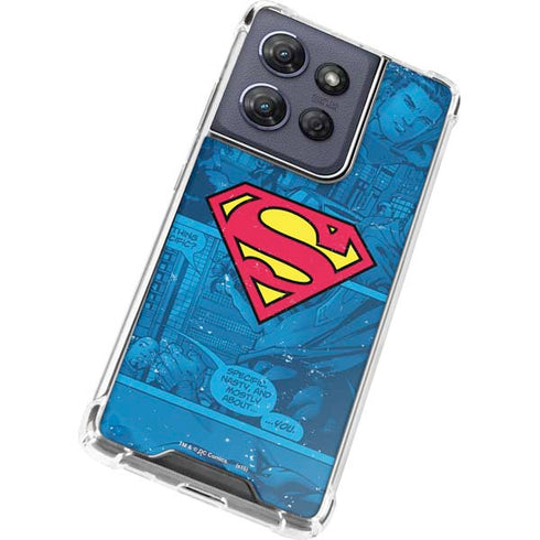 DC Comics Superman Logo Background Pattern Moto G Power 5G (2025) Clear Case