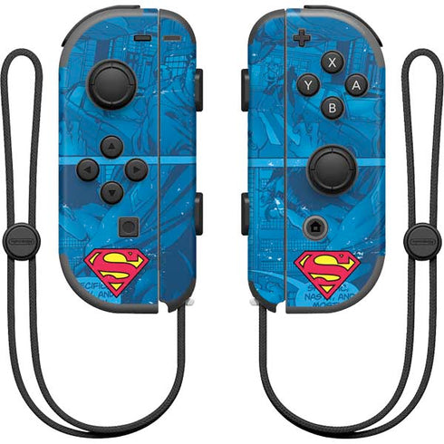 DC Comics Superman Logo Background Pattern Nintendo Skins
