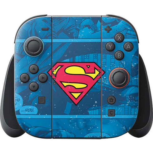 DC Comics Superman Logo Background Pattern Nintendo Skins