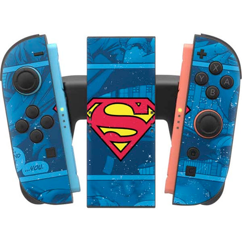 DC Comics Superman Logo Background Pattern Nintendo Switch 2 (2025) Joy-Con Controller Skin