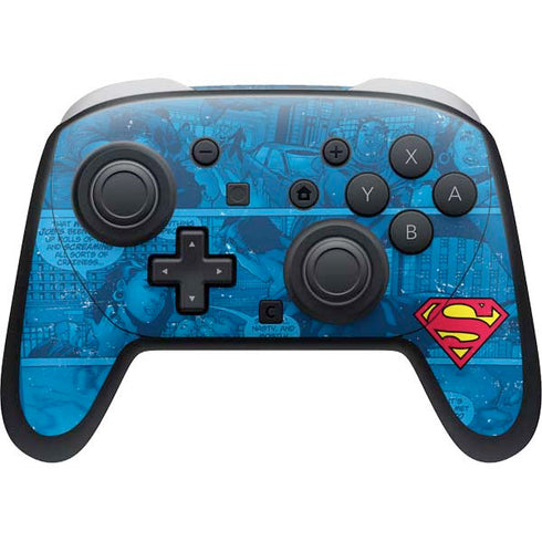 DC Comics Superman Logo Background Pattern Nintendo Skins