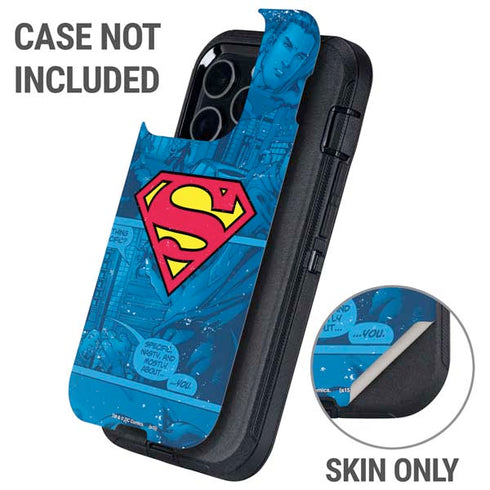 DC Comics Superman Logo Background Pattern Otterbox Defender iPhone Skin