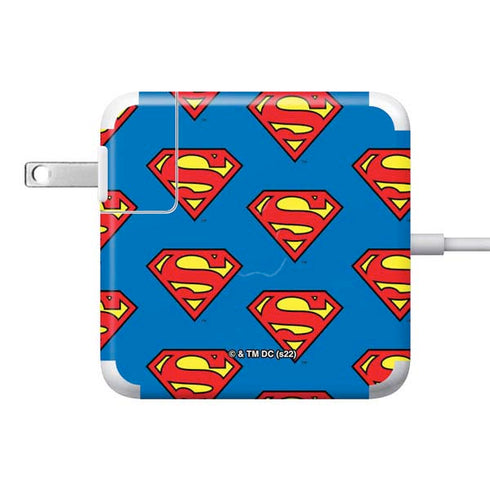 DC Comics Superman Logo Pattern 85W Power Adapter (15 and 17 inch MacBook Pro Charger) Skin