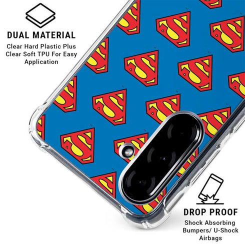 DC Comics Superman Logo Pattern Galaxy A36 5G Clear Case