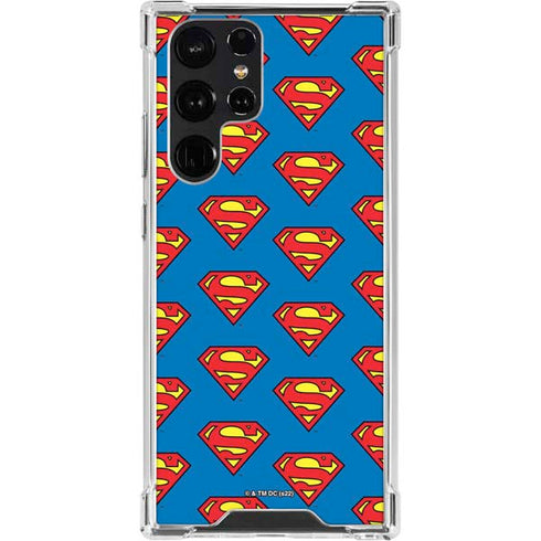 DC Comics Superman Logo Pattern Galaxy S23 Ultra Clear Case