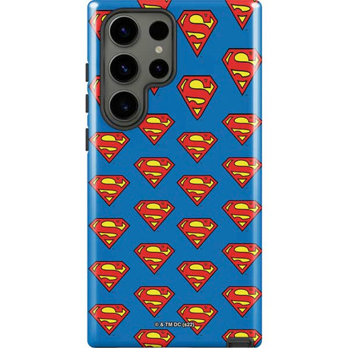 DC Comics Superman Logo Pattern Galaxy S23 Ultra Pro Case