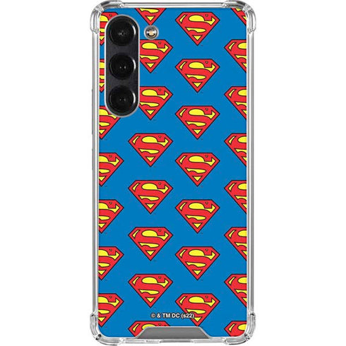 DC Comics Superman Logo Pattern Galaxy S24 FE Clear Case