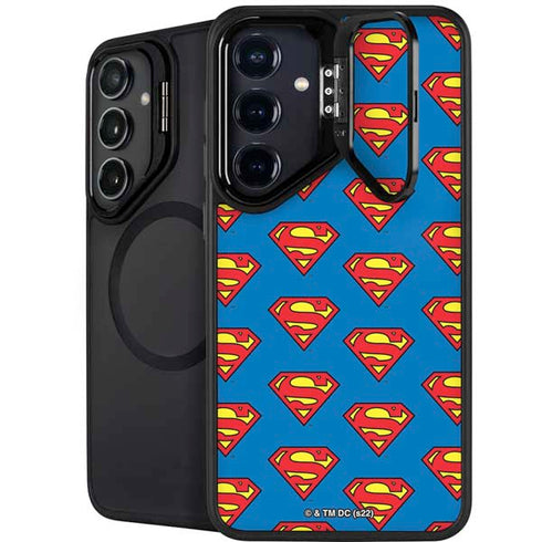 DC Comics Superman Logo Pattern Galaxy S25 Kickstand Case