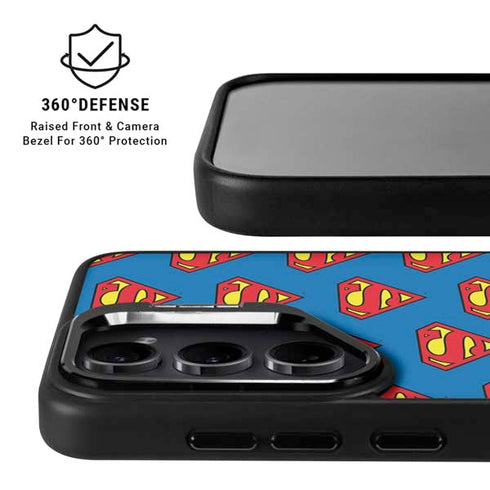DC Comics Superman Logo Pattern Galaxy S25 Kickstand Case