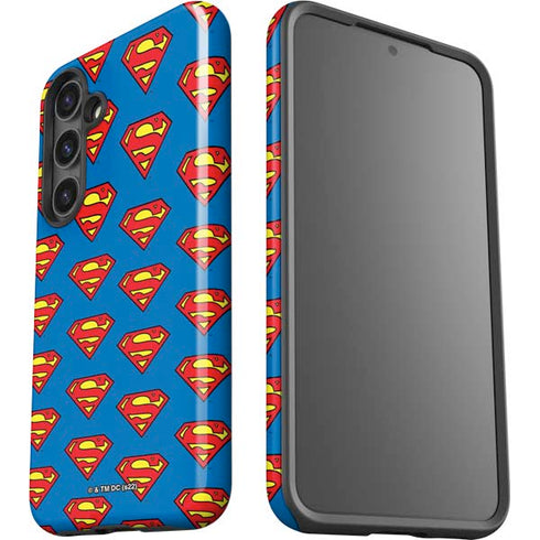 DC Comics Superman Logo Pattern Galaxy S25 Plus Impact Case