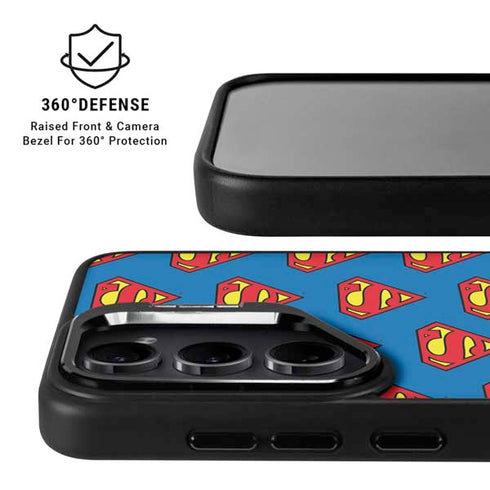 DC Comics Superman Logo Pattern Galaxy S24 Plus Kickstand Case