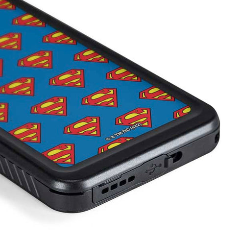 DC Comics Superman Logo Pattern Galaxy S24 Plus Waterproof Case
