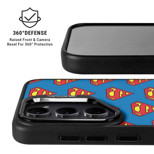 DC Comics Superman Logo Pattern Galaxy S25 Ultra Kickstand Case