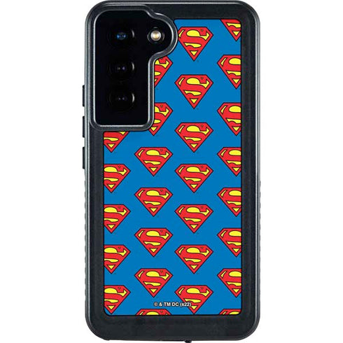 DC Comics Superman Logo Pattern Galaxy S24 Waterproof Case