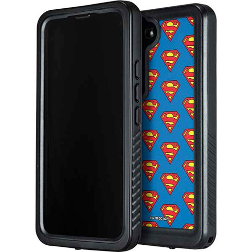 DC Comics Superman Logo Pattern Galaxy S24 Waterproof Case