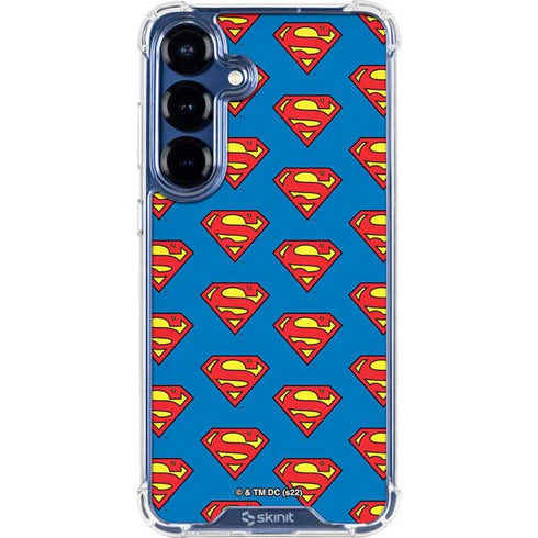 DC Comics Superman Logo Pattern Galaxy S25 Clear Case