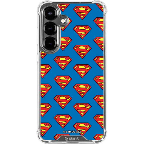 DC Comics Superman Logo Pattern Galaxy S26 Clear Case