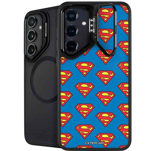 DC Comics Superman Logo Pattern Galaxy S26 Kickstand Case