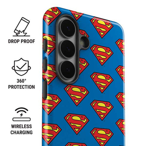 DC Comics Superman Logo Pattern Galaxy S26 Plus Impact Case