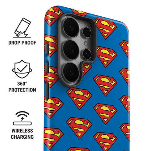 DC Comics Superman Logo Pattern Galaxy S26 Ultra Impact Case