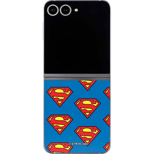 DC Comics Superman Logo Pattern Galaxy Z Flip6 Skin
