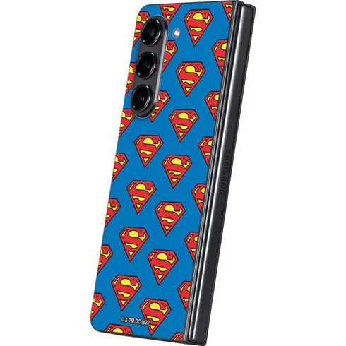 DC Comics Superman Logo Pattern Galaxy Z Fold5 5G Skin